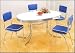 Set of 2 Blue 50's Retro Nostalgic Style Dining Chairs w/Chrome Plating