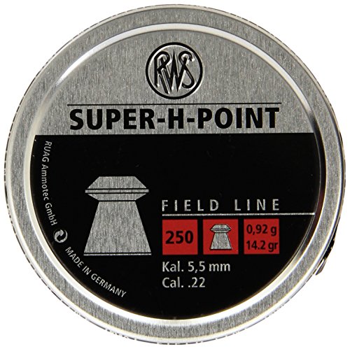 Umarex RWS Super H Point 2317382 Field Line 14.2 Grain Air Gun Pellets, 0.22 Caliber, Silver