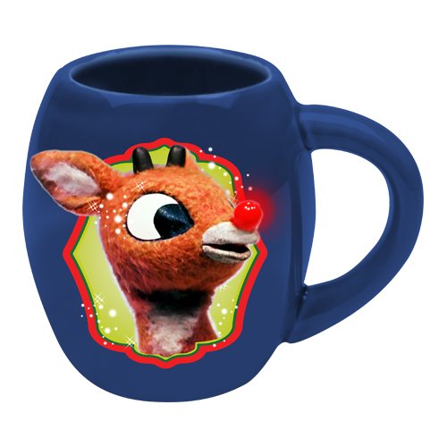 Vandor 65061 Rudolph "Holly Jolly" 18 oz Oval Ceramic Mug, Multicolor
