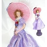 Golden Keepsakes Dolls Porcelain Lady Tassel Doll in Red with Stand - Julia - 11 Inches