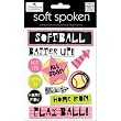 Me & My Big Ideas Soft Spoken Themed Embellishments, Softball Glitter Girl