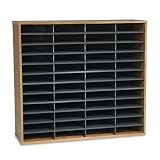 Fellowes 25083 Literature Organizer, Laminate Shell, 48 Letter Size Comp, Medium Oak