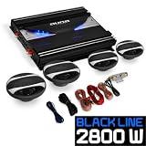Produkt-Bild: 4.0 Auto Lautsprecherset Komplett Hifi Set "Black Line 400" 2800W Endstufe Verst&auml;rker 16cm Boxen