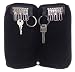 Black Keychain Wallet Purse 12 Small Keyhooks & 2 Large Key Ring-Gift Boxed