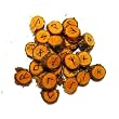 Willow Wood Rune Set With Burned Futhark Symbol, 25 Pieces