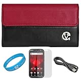 Red & Black Portola Executive Leather Holster Carrying Case with Fixed Belt ....