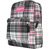 JANSPORT SuperBreak Pony Plaid Backback - White/Pink
