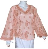Womes Tunic Top Kurti Fashion for Summer Chikan Embroidery Size XL(ctop342)