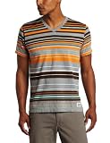 Generra Men's Jersey Stripe Yarn Tee, Heather Grey, Large