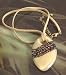 Fashion necklace 713 encapsulated lace on leather strap - tan