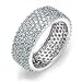 Bling Jewelry Five Row .925 Sterling Silver Micro Pave Cubic Zirconia Eternity Band