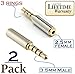 Josi Minea x2 Pcs 3.5mm Male to 2.5mm Female Headphone Audio Adapter Jack Stereo or Mono for Apple iPhone 6/6S/6 Plus/5S/5C iPad Samsung Galaxy S7/S6/S5 Note 5/4 & Most Smartphones & Tablets [2 Pack]