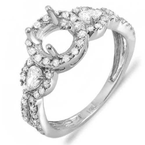 ... Round  Pear Diamond Bridal Semi Mount Ring 34 Ct (No Center Stone ... Round  Pear Diamond Bridal Semi Mount Ring 34 Ct (No Center Stone