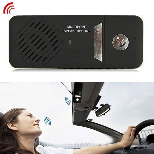 Car Sun Visor Handsfree Kit Multipoint Speakerphone Bluetooth V3.0 Microphone