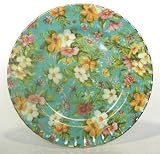 Dessert Plate 8" Turquoise Chintz Decor Each