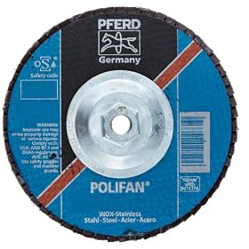 PFERD 62350 POLIFAN SGP 7" x 5/8-11, 24 Grit Zirconia SPECIAL Flat Flap Disc