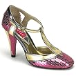 Bordello Women's CABARET-01SQ, 4" Heel T-Strap Pump