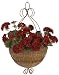 DMC Products 14-Inch Resin Wicker Hanging Basket with Chain Hanger, Antique Brown