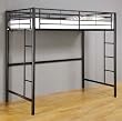 Walker Edison Sunset Metal Twin Loft/Bunk Bed, Black