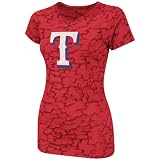 MLB Texas Rangers Pure Victory Short Sleeve Raw Cut Crew Neck Tee Women's