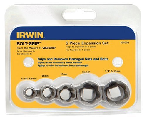 Irwin 394002 5-Piece 5/16-Inch to 3/4-Inch and 8-Millimeter to 19-Millimeter Fastener Removal Set