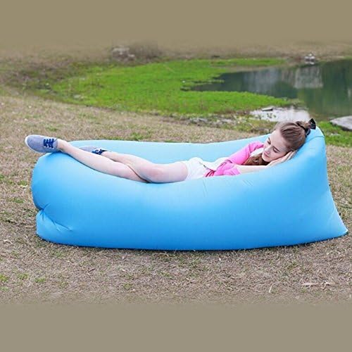 LoungeSak Compact Insta-flatable Outdoor Hammock Chill Chair Blue