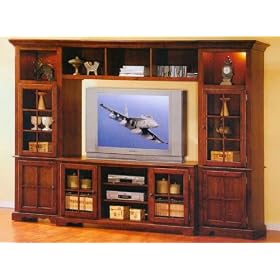 Merlot Oak Finish Light Entertainment Center