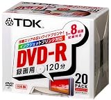 TDK DVD-RϿ���� 1~8��®�б��磻�ɥץ�󥿥֥� 5mm������������20��ѥå� [DVD-R120PWX20K]