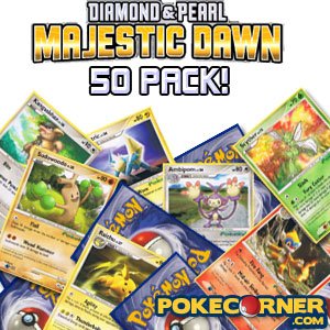 Pokemon Majestic Dawn 50 Card Lot - Diamond Pearl Ultimate Assortment