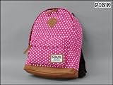「デイパック リュック ドット柄 キャンバス 素材 Daypack レディース リュックサック 通学 遠足 A4 バッグ (PINK)」の画像