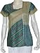Lady Shirts Short Sleeve Cotton Top Blouse Block Print Hand Embroidery Size M(egt260)