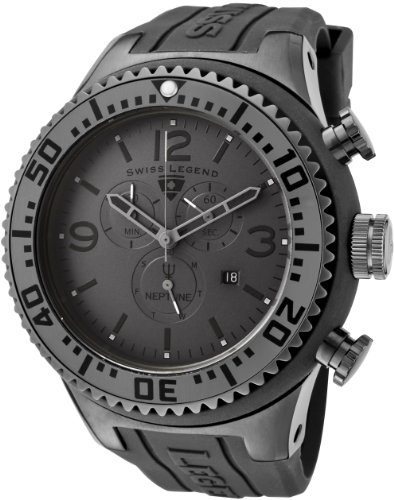 Mens Neptune Chronograph Grey Grey Rubber