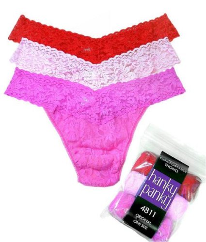 Hanky Panky Lace Thong 3 Pack Panty
