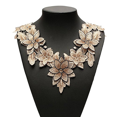 KINGSO Neckline Collar Applique Embroidery Lace Trim Fabric Cloth Sewing Patchwork DIY Craft