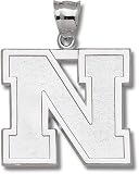 Nebraska Cornhuskers Solid Sterling Silver Block ''N'' Giant Pendant