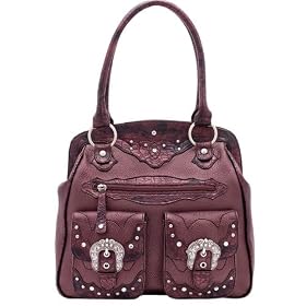 Lou-Ella Glam Rock Collection Designer Large Frame Bag in Dark Rose