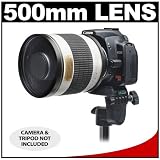 Rokinon 500mm f/6.3 Multi-Coated Mirror Lens for Canon EOS 50D, 30D, 20D, 5D, 7D Digital Rebel XS, XSi, T1i and Film SLR Cameras