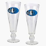 Dallas Mavericks 2 Piece Pilsner Glass Set with Basketball on Stem
