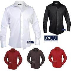 Herren Langarm Stretch Hemd der Franz�sischen Marke Sols im Body-Fit Style ( K�rperbetonter Schnitt ) in den 5 Farben und den Gr�ssen S, M, L, XL und XXL