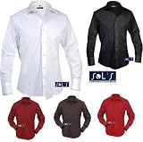 Herren Langarm Stretch Hemd der Französischen Marke Sols im Body-Fit Style ( Körperbetonter Schnitt ) in den 5 Farben und den Grössen S, M, L, XL und XXL