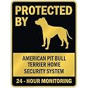 PROTECTED BY " AMERICAN PIT BULL TERRIER HOME SECURITY SYSTEM " PARKING SIGN DOG