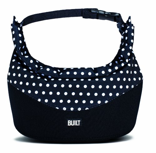BUILT Rolltop Expandable Lunch Bag, Mini Dot, Black and White BUILT Rolltop Expandable Lunch Bag, Mini Dot, Black and White