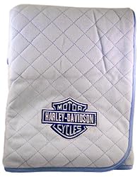 Harley Davidson Blue Quilted Receiving Baby Blanket