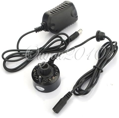 12 LED Ultrasonic Mist Maker Fogger Water Fountain Pond + Power Adapter 220v New