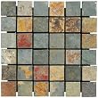 2" x 2" Tumbled Slate Mosaic in California Gold