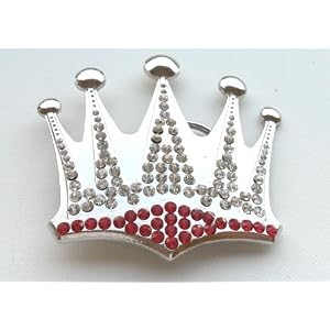 Silver Crown with Rhinestones & Bling Bling Belt Buckle