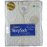 HALO SleepSack Plush Dot Velboa Wearable Blanket, Cream, Small