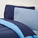 Extra-Long Twin Reversible Comforter, Navy/Lt Blue