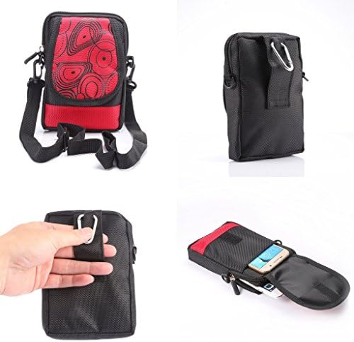 Sport&outdoor Bag Waist Pack Bag Cross Body Shoulder Casual Bag Nylon polyester Pear Bag Apple iphone 5SE/5S/5C/6/6 plus/Galaxy Note 5/S6 and Other Phone under 6.3 inch(Model-LB06-Red)