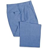 Paul Fredrick Italian Linen/Cotton Blend Pleated Trousers
